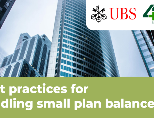 Best practices for handling small plan balances